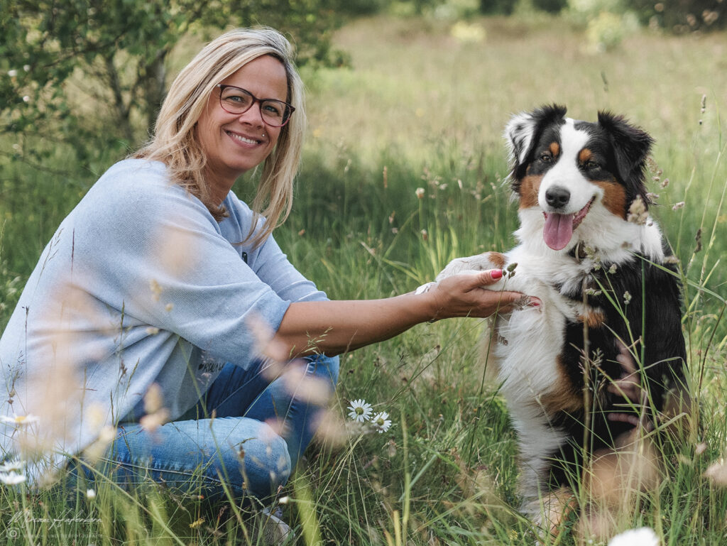 frau mit hund